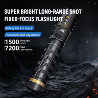 Lampe torche LED blanche, zoom télescopique, ultra-lumineuse, longue durée de vie de la batterie, étanche, éclairage de travail puissant, éclairage extérieur robuste