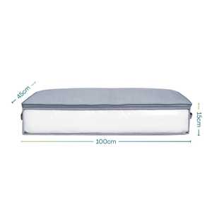 Contenitore portaoggetti sotto il letto grigio 100x45x15 cm, organizer salvaspazio per biancheria da letto, piumino, coperta - Product Image 2