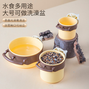 Parrot Feeding Bowl PP Material Tiger Skin Design Hanging <strong>Bird</strong> Feeder with Cup Holder for <strong>Cage</strong> Use - Product Image 3