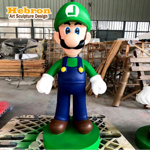 Escultura Personalizada de <span class=keywords><strong>Mario</strong></span> Bros en Fibra de Vidrio, Figura de Dibujos Animados, Estatua de Resina de <span class=keywords><strong>Mario</strong></span> y Luigi - Product Image 1