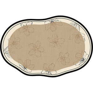 Alfombra Idan de Forma Irregular, Fibra de Poliéster Lavable, Alfombra para Sala de Estar o Dormitorio, Diseño Floral, Estilo Vintage - Product Image 5