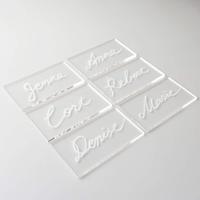 Cartes de place de sièges de mariage de marques acryliques vierges pour nom et numéros de table personnalisés