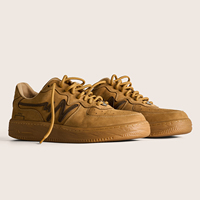 Chaussures décontractées de marque de niche, de haute qualité, vintage, à semelle épaisse, confortables, en cuir de vachette pleine fleur, à lacets, style baskets tendance, fabriquées par un fabricant