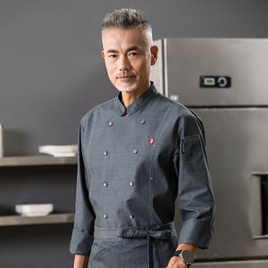 جاكيت شيف احترافي عالي الجودة بتصميم مخصص من HUAN TE لعاملي المطاعم والفنادق وخدمات الطعام، مصنوع من البوليستر 100% - Product Image 2