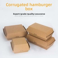Boîtes à Hamburger/Poulet Frit/Frites Rectangulaires Ondulées Jetables Non Pliables Personnalisables – Vente Chaude en Usine
