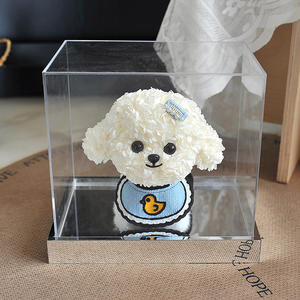 Fait à la main 40cm Chien <span class=keywords><strong>Maltais</strong></span> <span class=keywords><strong>Bichon</strong></span> Chiot Ornement Fleur Éternelle Conception Saint Valentin Cadeau D'anniversaire pour Meilleur Amie Petite Amie - Product Image 6