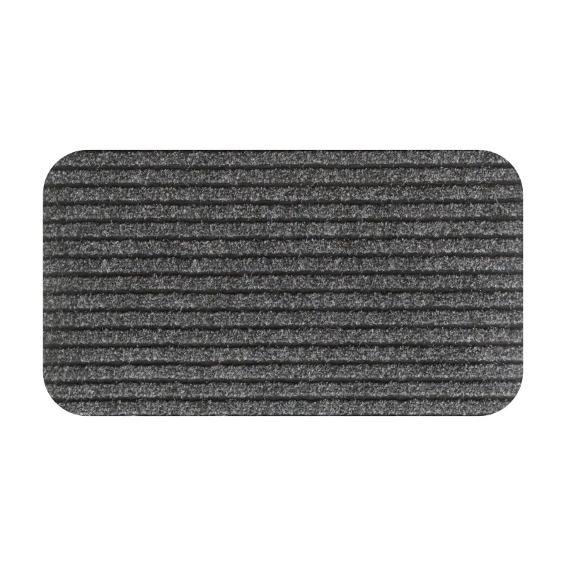 Tapis de porte de cuisine en polypropylène rectangulaire de qualité supérieure tapis de couleur gris foncé avec motif rayé