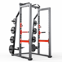 CH-F5062 Jaula de Sentadillas de Alta Resistencia con Barra de Dominadas, Barras de Seguridad y Soportes para Discos para Entrenamiento de Fuerza