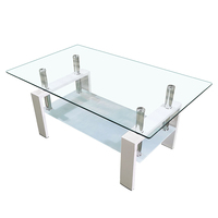 Table basse en verre trempé table centrale en bois