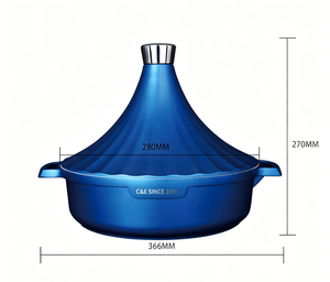 <span class=keywords><strong>Tajine</strong></span> haut de gamme 28 cm, double couvercle, en aluminium, revêtement antiadhésif effet pierre, coloré, pour fruits de mer, vente en gros professionnelle - Product Image 3