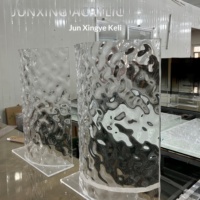 Base de support de table semi-circulaire en acrylique Xintao de qualité supérieure, motif pierre, effet vague d'eau, haute transparence, forme arquée E0