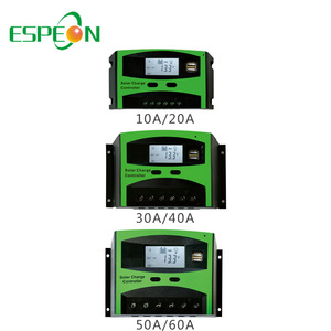 Contrôleur de charge solaire Espeon 10A/20A PWM 12V/24V avec écran LED et double port USB - Product Image 4