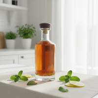 Carafe à liqueur en verre transparent carré de haute qualité avec bouchon en liège pour whisky, bourbon, spiritueux haut de gamme 500ml/700ml/750ml