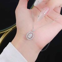 Collier pendentif en platine Pt950 avec diamant de laboratoire, bijou de luxe ovale réglable, pendentifs diamant, charme délicat