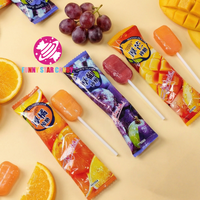 Sucettes fruitées personnalisées en usine, saveurs de raisin, de mangue et d'orange, bonbons durs, sucettes