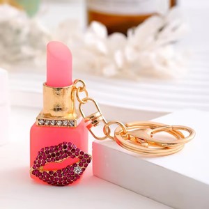 Porte-clés de luxe tendance et <span class=keywords><strong>sexy</strong></span>, baume à lèvres, porte-clés en cristal, porte-clés brillant en strass, porte-clés rouge à lèvres, porte-clés rouge à lèvres brillant - Product Image 5