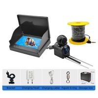 Pantalla de 4.3 Pulgadas para Buscador de Peces con Cámara Subacuática Ultra HD, Cámara con Gancho de Anclaje, Visión Nocturna, Sensor de Temperatura y Profundidad