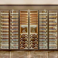 Casier à vin en acier inoxydable thermostatique de luxe moderne personnalisé, salon, bar, casier à vin empilable, armoire de rangement