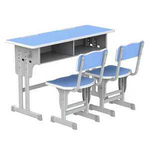 Juegos DE ESCUELA DE MADERA Asiento doble Escritorio y silla para estudiantes Muebles Mesas y sillas de escritura de estudio duraderas individuales - Product Image 3