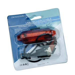 Feu arrière LED rechargeable Zhoulethao pour vélo avec chargement USB, couleurs rouge, bleu, blanc, étanche IP4 - Product Image 1