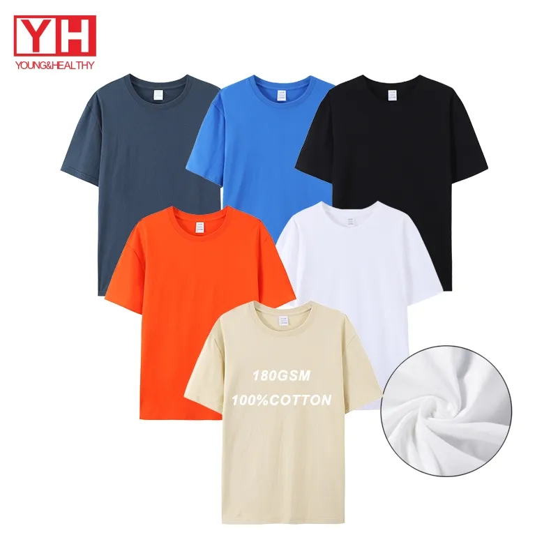 Camiseta con estampado de logotipo personalizado para hombre, camiseta lisa para hombre, camiseta de alta calidad, Camiseta 100% de algodón en blanco con logotipo