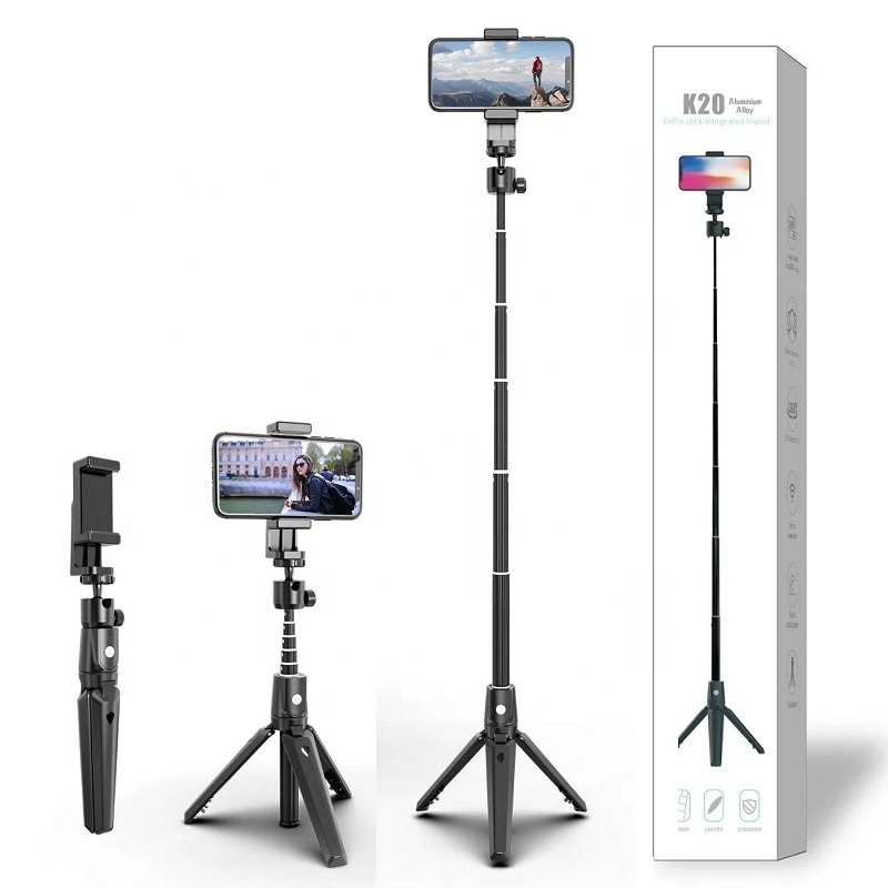 Складная Беспроводная селфи-палка и штатив 3 в 1 с дистанционным управлением и держателем телефона для смартфона K20