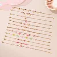 Bracelet à fleurs perlées MECYLIFE, fait main, en acier inoxydable, style vacances, bijoux pour femmes, cadeau, vente en gros