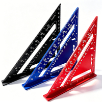 Règle triangulaire en alliage d'aluminium métrique, double échelle, rapporteurs d'angle pour le dessin, outils de mesure pour le travail du bois et la menuiserie