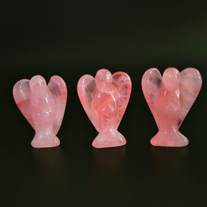 Estatua de Ángel de cuarzo rosa para tallar, piedras preciosas mezcladas, piedra semipreciosa, 2 pulgadas, gran oferta - Product Image 5
