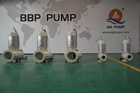 Pompe submersible industrielle en acier inoxydable pour eaux usées, débit 10-600 m³/h, puissance moteur 0,75-55 kW, pour transfert d'eaux usées longue distance