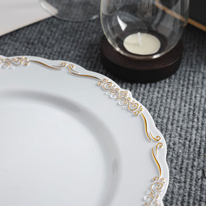XUELI Stylish and Reusable <strong>Decorative</strong> Prints Plastic Plates Ideal for Wedding Receptions Ceremonies and Upscale <strong>Catering</strong> - Product Image 3