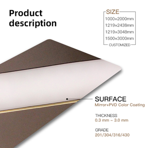 Chất Lượng Tốt Nhất Trang Trí Màu Thép Không Gỉ Titan Màu Vàng Tráng 8K Gương Kết Thúc Tấm Thép Không Gỉ - Product Image 3