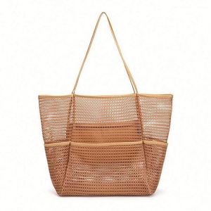 Bolsa de Playa de Malla con Múltiples Bolsillos, Moderna y Portátil para Mujer, Ideal para Viajes y Natación - Product Image 5