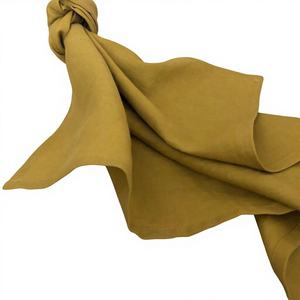 Ensemble de serviettes en coton pur jetables faites à la main de couleur jaune moutarde, nappe de table solide pour restaurant, serviettes de mariage pour les dîners - Product Image 1