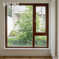 Ventanas de Madera Revestidas de Aluminio SAYYAS F120, Fijas y Personalizadas, Acabado Bicolor en Madera de Pino, Vista Panorámica para Proyectos de Mansiones de Lujo