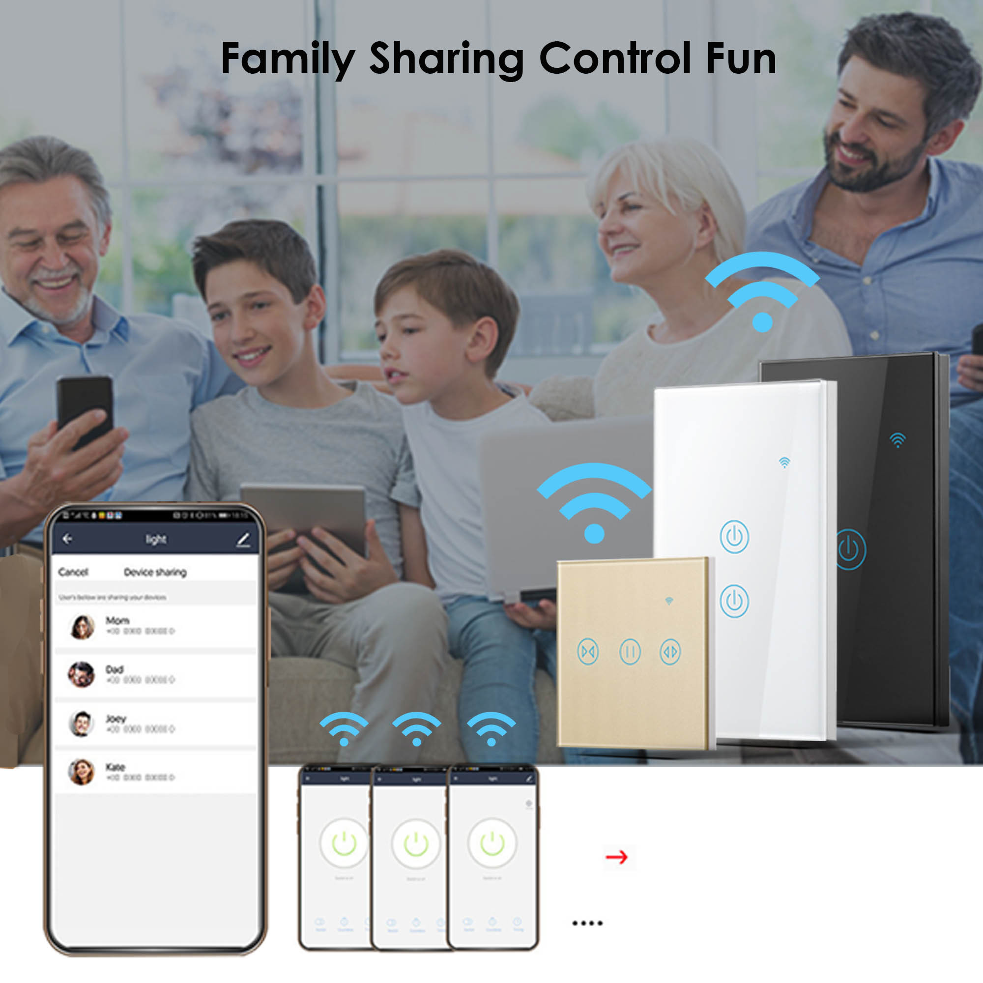 Освещение Современные хрустальные люстры гостиной tuya (версия ЕС smart Wi-Fi настенный сенсорный переключатель 1 gang alexa совместимого светового переключатели