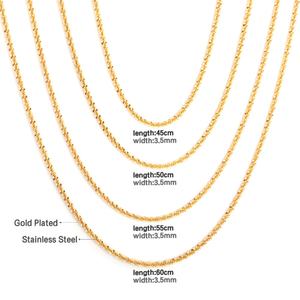 Chaîne de corps en acier inoxydable plaqué or, bijoux fantaisie, longueur 45cm-60cm, largeur 2.2mm - Product Image 4