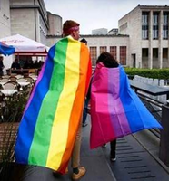 Drapeau arc-en-ciel LGBT en polyester, impression numérique personnalisée, mât en aluminium, drapeau de la fierté gay 3x5 pieds, vente en gros à prix réduit