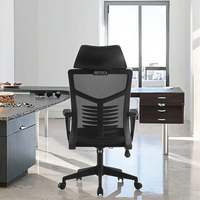 Chaise de bureau à dossier haut réglable en tissu d'os de poisson Chaise de personnel pivotante en maille pour la conférence et le travail sur ordinateur avec appui-tête