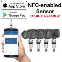 Sensor Logam NFC QQr Asli 315MHz 433MHz 2in1 Sistem Pemantau Tekanan Ban Universal TPMS Programmer Sensor