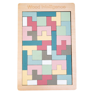 Puzzle En Bois Tetris 3D - Jeu Montessori Pour Enfants 3-6 Ans, Blocs Géométriques Colorés, Cadeau éducatif