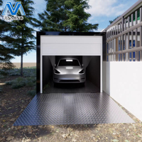 Garage/Entrepôt Moderne Préfabriqué Pliant en Conteneur pour Voiture, Structure en Acier, Rangement Portable, Abri Mobile pour Voiture avec Porte Enroulable