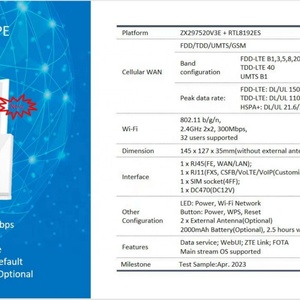 Wholesale Brand New ZTE K10 Cat4 150Mbps Wifi <b>Router</b> <b>4g</b> Lte With Sim Card Slot and LAN RJ11 Port With VPN Function for ZTE K10 - Product Image 5