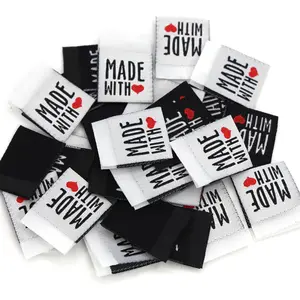 handmade labels black white clothes tags made with love woven multiple times tags for clothes decoration sewing