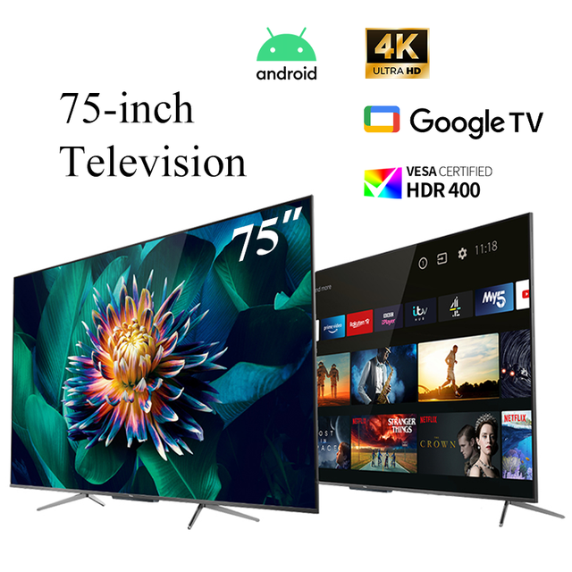 75 Inch Smart LED TV Google WebOS Vidaa Hotel Systems Support Big Screen Television Global Market Television 75 Pouce Android