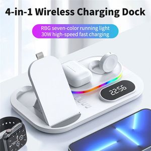 Nuevos Productos <span class=keywords><strong>2022</strong></span>, Cargador Inalámbrico 4 en 1 con Alarma LED de 30w para <span class=keywords><strong>iPhone</strong></span>, <span class=keywords><strong>Airpods</strong></span> y Reloj - Product Image 2