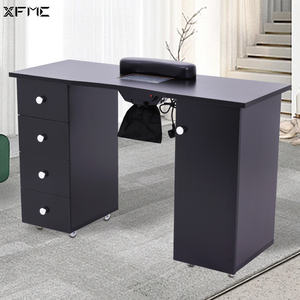 काले गुलाबी सफेद नाखून ड्रायर पॉलिश स्पा स्टेशन 4 दराज 1 बड़ा कैबिनेट 8 पहियों मैनीक्योर नाखून टेबल - Product Image 2