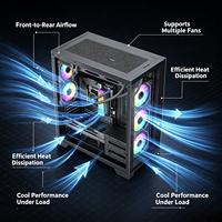 Boîtier PC Gaming MicroATX Mid Tower avec Châssis en Verre Trempé, Support GPU 430mm, Refroidisseur Supérieur 165mm, Radiateur 360mm en Stock