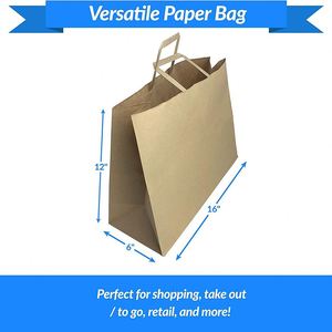 Paper Shopping <b>Bags</b> <b>Large</b> with Handles Heavy Duty Kraft <b>Bags</b> With Wide Base Retail Shopping Restaurant Luxury Wedding Paper <b>Bag</b> - Product Image 3