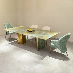 Роскошный обеденный стол в итальянском стиле с 8 стульями, высококачественный гранитный мраморный стол, мебель для столовой, Банкетный стол